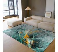 LANDERSION Tapis Modernes lavables Tapis de Sol sans Perte de Poils Lignes abstraites en désordre Moquette d’Accent à Poils Bas avec Dos antidérapant pour Chambre et Salon 60x90cm