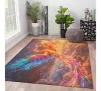 LANDERSION Tapis Oiseau Brûlant Tapis Ciel Fantasy Lavable Doux antidérapant Facile Nettoyer intérieur Mythique Animal Salon Chambre Studio Bureau 60x120cm