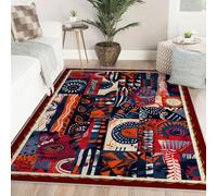 LANDERSION Tapis Pop Art Modernes Motif Géométrique Abstrait Tapis de Sol Design Créatif Tapis Rectangulaire Doux Facile D’Entretien pour Salon Cuisine Étude 60x120cm