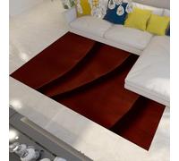 LANDERSION Tapis Rouge foncé Feuille Plante 3D plissé Texture Motif Tapis Lavable Pliable Doux à Poils Ras pour Cuisine couloirs Bureau 60x90cm
