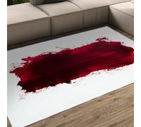 LANDERSION Tapis Rouges et Blancs 160x200 Tapis pour Salon Chambre d’Accent rectangulaires Art Contemporain Moderne avec arrière antidérapant Design Abstrait Coups Pinceau Moquette Poil Bas Lavable