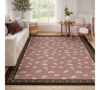 LANDERSION Tapis Simples lavables en Feuilles botaniques 160x230cm Tapis pour Le Salon Tapis de Sol bohème Grande Chambre Tapis antidérapant à Plie Basse pour l’entrée du dortoir