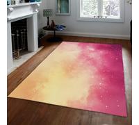 LANDERSION Tapis Ultra Doux Fantasy Violet Jaune Ciel étoilé Lavable Tie Dye Ombre Tapis Mince antidérapant pour Salon Chambre à Coucher Chambre d’Enfant 60x120cm