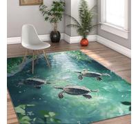 LANDERSION Tortue de l’océan Tapis Doux sur Le thème des Animaux mer Tapis de Sol léger Lavable Rectangle Lavable Tapis à Poils Ras pour Les Salons dortoir de Salle de Jeux 180x240cm