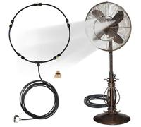 LANDGARDEN Kit de ventilateur brumisateur extérieur pour une brise de patio fraîche, pulvérisateur d'eau pour refroidissement extérieur, ligne de brumisation de 5,9 m + 5 buses de brume en laiton + un