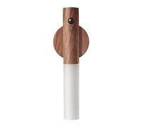 LANDGOO Veilleuse à détecteur de mouvement avec capteur magnétique pour couloir, éclairage LED rechargeable, escalier portable, applique murale en bois alimentée par piles (bois de noyer, 1 pièce)