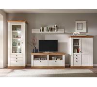 Landhaus Rangement Mural 336cm Pin Parasol Blanc Wotan Chêne Base Vitrine