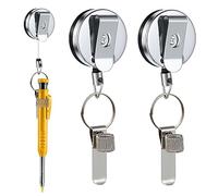 Landhoow Lot de 2 porte-crayons rétractables de 70 cm pour charpentiers, travailleurs, infirmières, maçons, serveur, cordon de crayon universel avec clip de ceinture et porte-clés