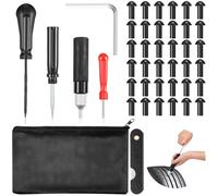 Landhoow Lot de 7 kits de réparation de pneus avec 36 bouchons de pneu en forme de champignon, kit de réparation de pneu robuste avec bouchons, outils de poche sans chambre à air et pochette à outils