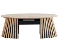 LANDIA - Table basse ovale en bois relevable L120 Marron