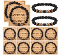 Landical Lot de 12 bracelets inspirants en vrac pour homme et femme « Sometimes You Forget You're Awesome », bracelets: about 3.5 inches, lapis lazuli Kraft, Pas de gemme