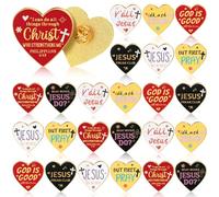 Landical Lot de 24 épingles chrétiennes de Noël en émail pour femme avec versets de la Bible en vrac, cadeau en vrac, broche en métal pour bas de Noël, Plusieurs couleurs., 1.2 inches (3 cm) diameter