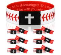 Landical Lot de 6 bracelets avec verset de la Bible de baseball avec technologie NFC pour femmes et hommes, cadeaux religieux chrétiens, bracelets d'écriture, tap-to-read avec téléphone, cadeaux de