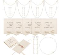 Landical Lot de 8 bijoux en perles pour demoiselles d'honneur avec pochette à bijoux avec nœud papillon « I Can't Say I Do Without You », Perles artificielles, microfibre
