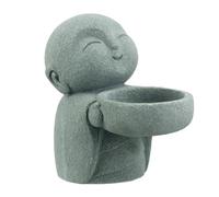 Landical Statues de Bouddha en grès - Statue de Moine Zen priant - Sculptures d'ornement pour Richesse et Chance - Décoration Feng Shui, décoration de Maison, Bureau, Voiture (Moine jizo)