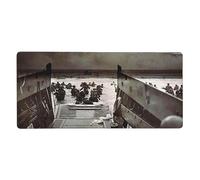 Landing Normandy Grand tapis de souris de jeu imprimé imperméable avec bords cousus base en caoutchouc antidérapant pour clavier d'ordinateur pour homme et femme 900 x 400 x 3 mm