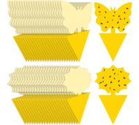 Landisun pièges à mouches à fruits pièges à moucherons pour champignons pour intérieur-extérieur jaunes fruits-mouches pièges collants plantes insectes volants pièges à insectes flower30pc