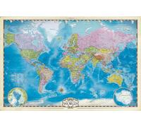 Landkarten - Carte du monde avec les pôles - Poster Druck 1:45 Mio, 61x91,5 cm