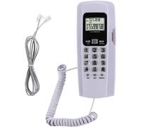 Landline Phones,Dtmf/Fsk Mini Wired Wall Phone With Lcd Screen Caller Id Backlight Reminder Function For Home Office Company Hotel (White)