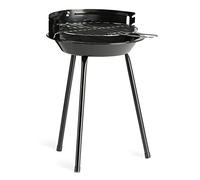 LANDMANN Barbecue rond au charbon de bois - Barbecue mobile au charbon de bois - Idéal pour 2 à 3 personnes - Diamètre : environ 27 cm - Protection contre le vent pratique - Maintien sûr grâce aux 3