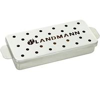 LANDMANN Selection Boîte à fumage | Pour fumer avec des copeaux de bois, des pellets de bois, de la farine à fumer | Affine les grillades avec une note fumée, Capacité 700 ml [Acier inoxydable]