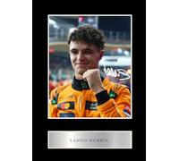Lando Norris Photo pré-imprimée signée et encadrée avec autographe 25,4 x 20,3 cm
