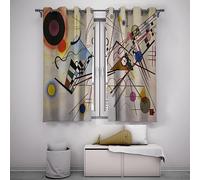 LANDOCROWN Kandinsky Abstrait Rideaux occultants Fenêtre à Isolation Thermique Traitement esthétique Décoratif Obscurcissement Rideaux Doux 100 X 150cm