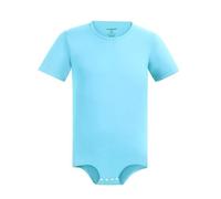 Landofgenie Body à manches courtes pour homme - Combinaison pyjama une pièce - Combinaison basique à l'entrejambe, bleu clair, XS