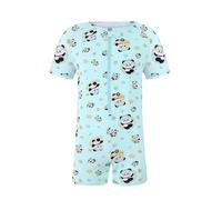 Landofgenie Body Homme Respirant en Coton avec Fermeture Éclair, Pyjama Une Pièce Manches Courtes Imprimé Panda - XS
