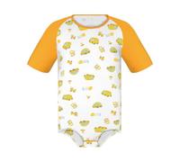 Landofgenie Combinaison pour Homme Botton Crotch en Haut Pyjama Manches Raglan pour Homme Onesie Imprimé Cartoon Car M