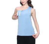 Landofgenie Débardeur Médical Femme à Ouverture Rapide - Vêtement Post-Opératoire Épaules/Chimiothérapie - Débardeur Déclipable avec Pressions