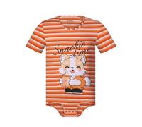 Landofgenie Pijama una Pieza Bodysuit Hombre Adulto Pijama de Rayas Algodón Corto Onesie Orange L