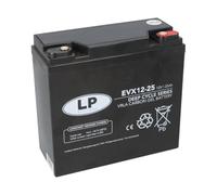 Landport EVX12-25 AGM Batterie 12 V 25 Ah Deep Cycle - Batterie au plomb VRLA résistante aux cycles avec raccord à vis T12/M5 - Remplace les batteries similaires 20 Ah, 22 Ah, 23 Ah et 24 Ah