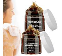 Landrain Lot de 2 savons noirs exfoliés du Maroc pour une peau douce