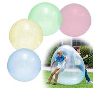 Landrain Lot de 4 ballons à bulles gonflables indéchirables, résistants à la déchirure, à remplir, réutilisables