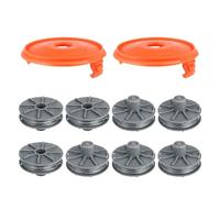 Landrain Lot de 8 bobines de fil pour coupe-bordure Gardena 5307-20, bobine de fil de rechange avec 2 couvercles de bobine 5344-20, diamètre 1,6 mm, pour Easycut 400 Art. 8846, Smallcut 300/23