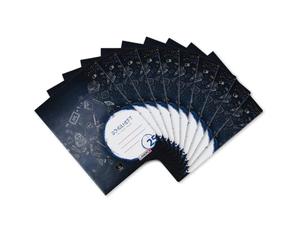 Landre 100050039 Lot de 10 blocs-notes A4 16 feuilles lignées lignées avec marge 80 g/m² Papier fin sans bois 3 motifs assortis