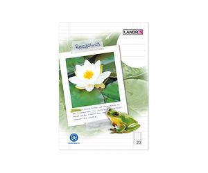 Landré 100050217 Cahier de recyclage A4, linéature 27, ligné avec double marge, 1 pièce