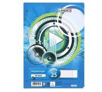 Landre 100050463 Lot de 100 feuilles de papier lignées avec marge blanche 70 g/m² Coins arrondis perforés