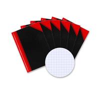 Landre 100302833 Lot de 6 cahiers de notes 60 g/m², format A6, papier fin sans bois, 96 pages, noir/rouge, A5