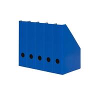 LandrÉ - 400170046 - Oxford Landre Lot de 5 porte-revues en carton solide Bleu Format A4 Largeur 7 cm