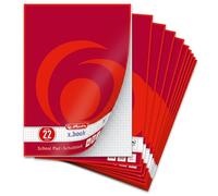 LANDRÉ Bloc-notes 100050449 écolier, A4, 50 feuilles, linéature 21 ligné 70 g/m², papier sans bois, 4 perforations, Lot de 10 Bloc-notes - Format A4-50 feuilles à carreaux - Linéature 22 0