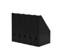 Landre Lot de 5 porte-revues A4 en carton solide Noir 7 cm