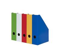 Landre Lot de 5 range-revues A4 en carton solide, 7 cm de large, 5 couleurs