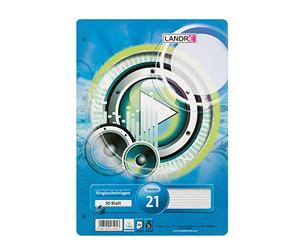 Landré Lot de 50 feuilles lignées A4 - Papier ligné de 70 g/m² - Coins ronds perforés