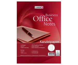 LANDRÉ Papier ministre Cahier 26, à petits carreaux avec marge "Office", 80 g/m² Papier