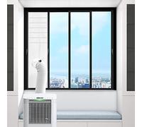 Landrip Kit de sellado de ventana de aire acondicionado, kit de sellado de ventana para aire acondicionado portátil, protección de intercambio de aire, 92 x 25 cm