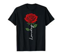 Landry Prénom pour Homme et Enfant Motif Fleurs Rouges T-Shirt