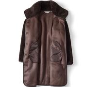 Lands' End Lands' End Brown Maxi Faux Fur Coat