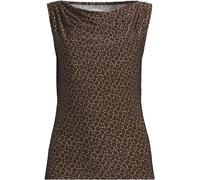 Lands' End Lands' End Brown Sleeveless Silky Soft Boatneck Drapey Top